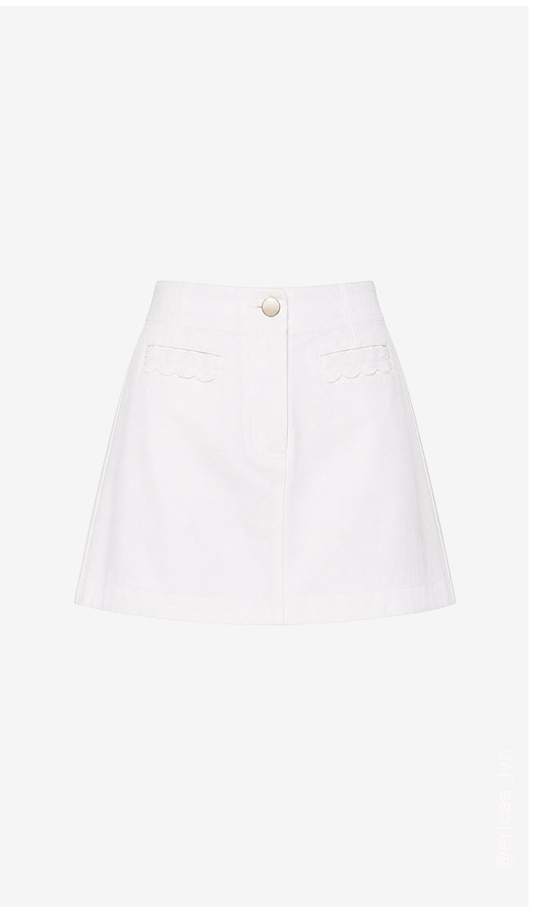 White Denim High Rise Mini Skirt