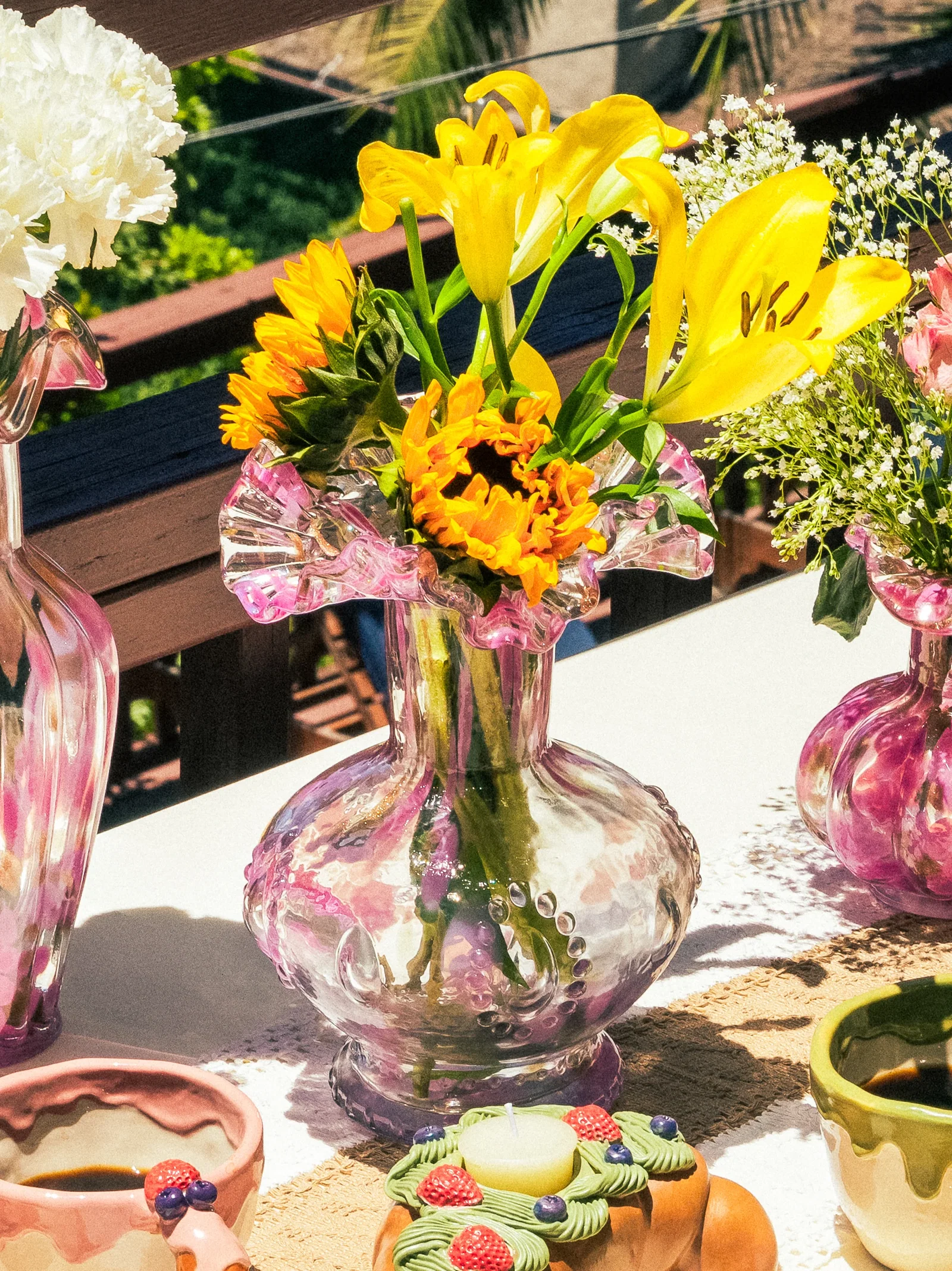 Image of Blush Petal Glass Vase, Medium