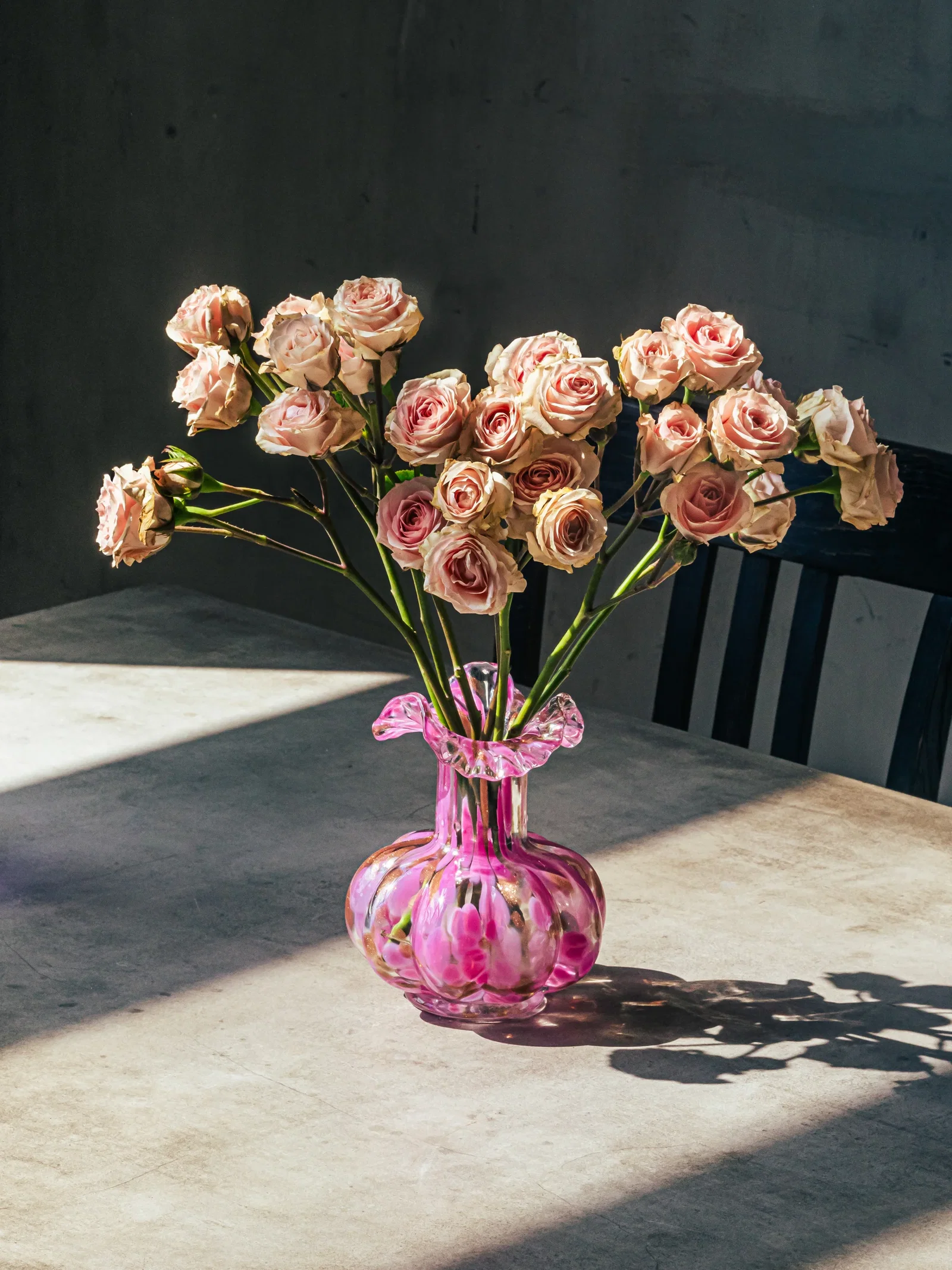 Image of Blush Petal Glass Vase, Small
