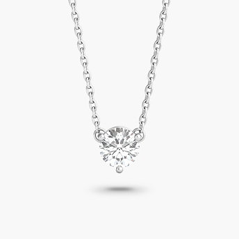 Lab Grown Diamond Solitaire Pendant in 10K White Gold