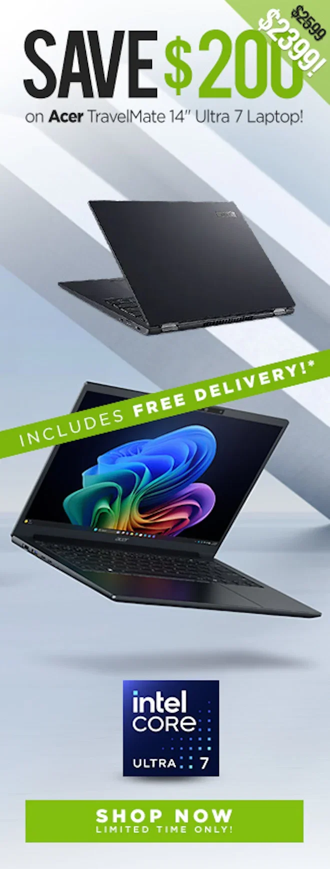 SAVE Acer TravelMate TMP614-54 14" Ultra 7 Laptop!