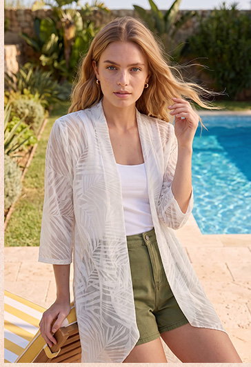 Mesh Burnout Longline Kimono