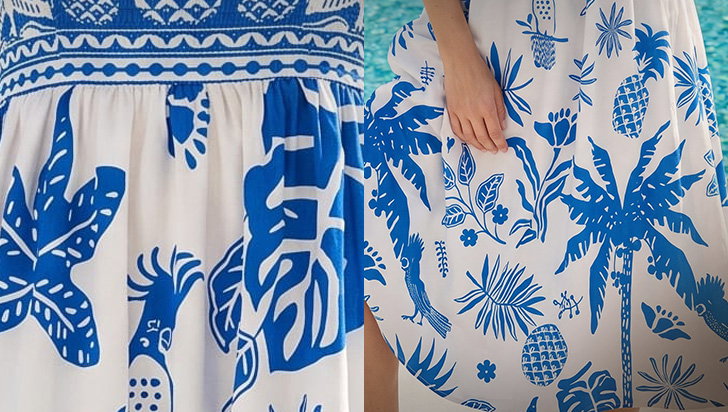 Pineapple Palm Strappy Midi Dress