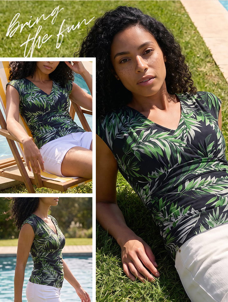 Palm Print Mesh Vest