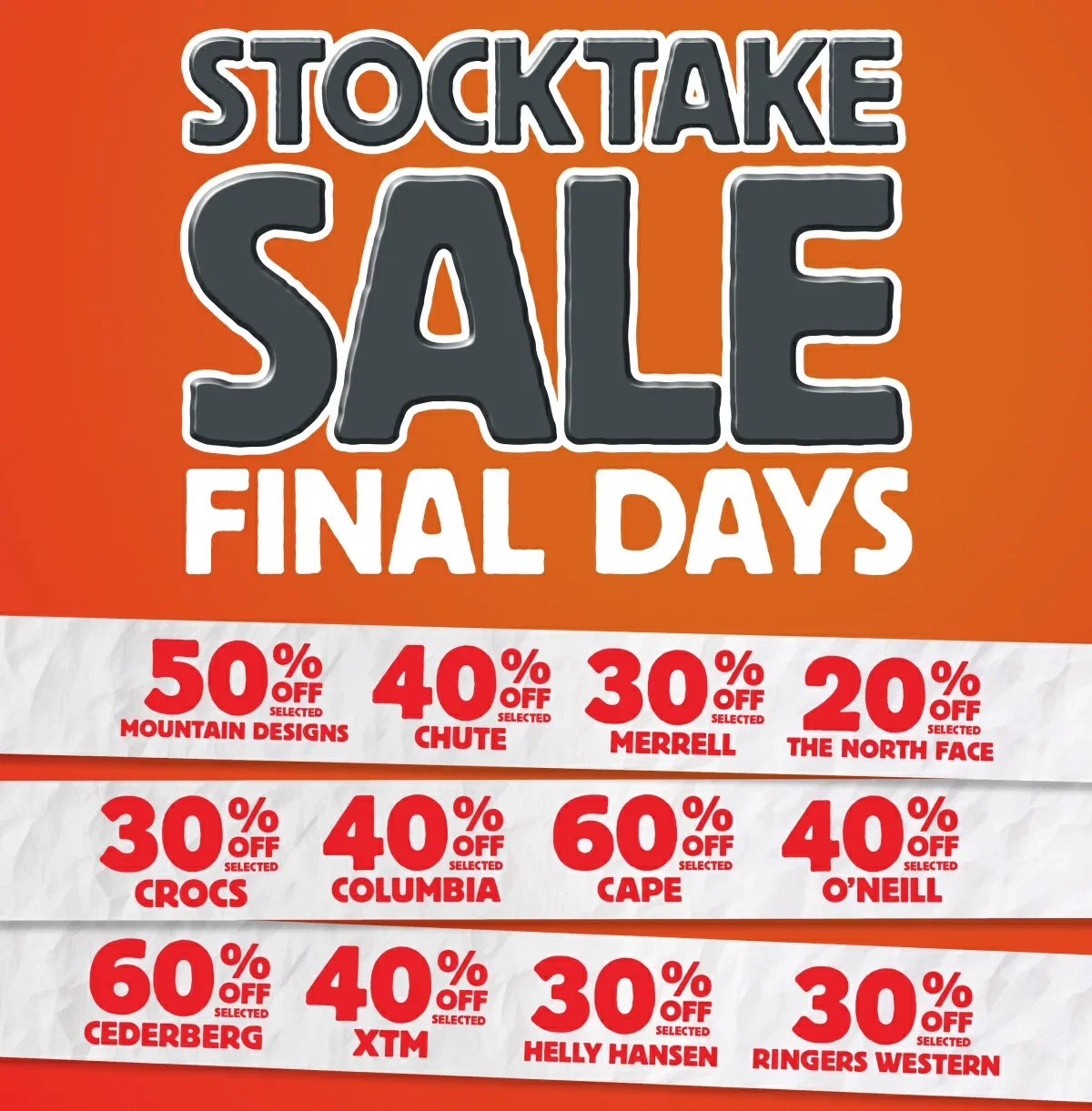 Stocktake Sale