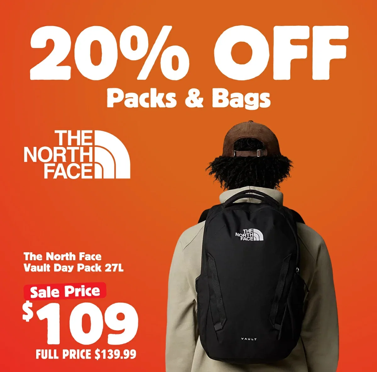 20% Off Packs & Bags by The North Face