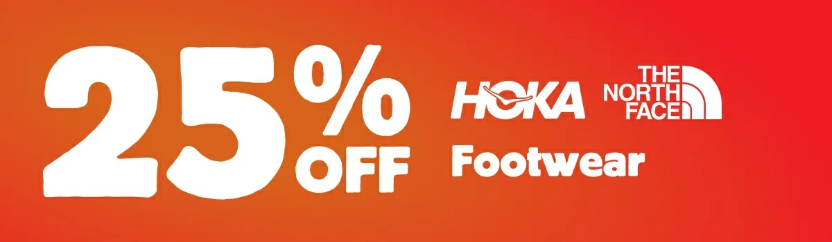 25% off Footwear by Hoka & The North Face