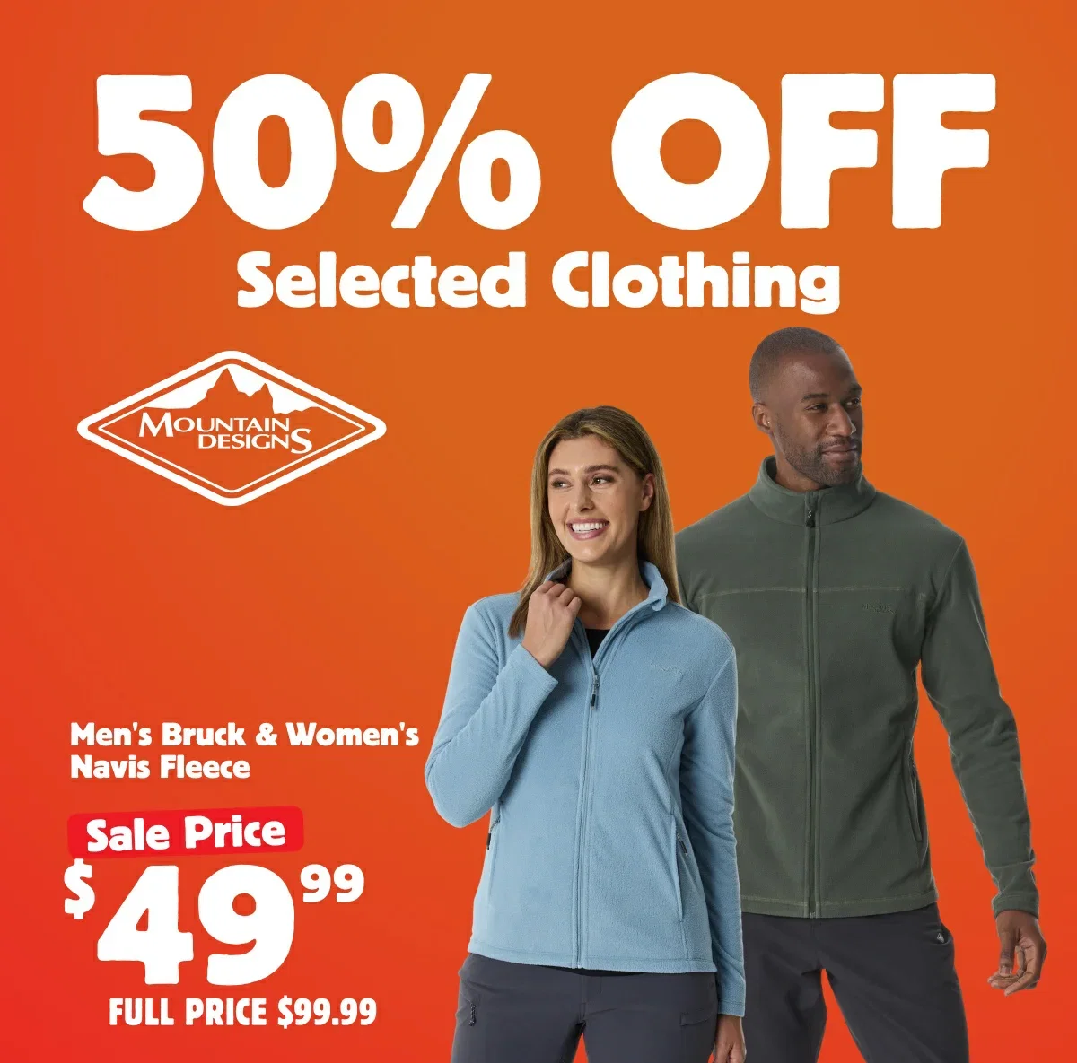 50% off Selected Clothing by Mountain Designs