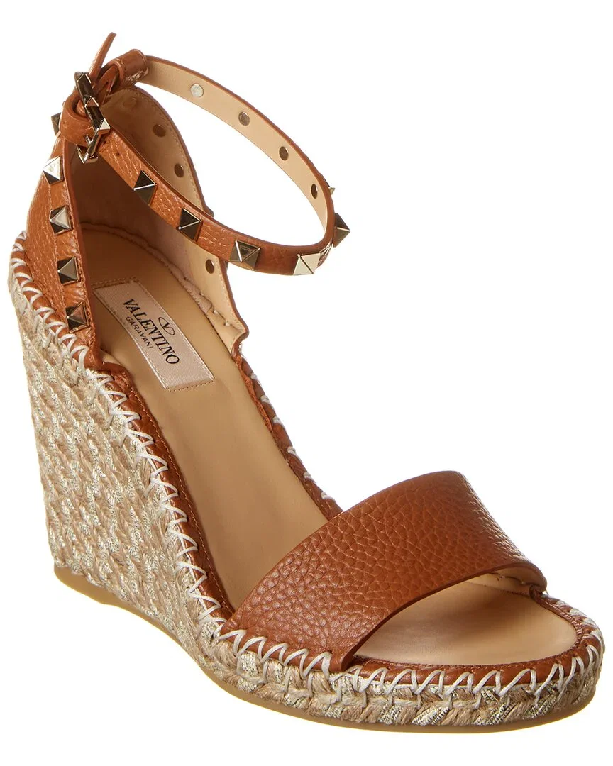 Image of Valentino Rockstud 95 Wedge Sandal