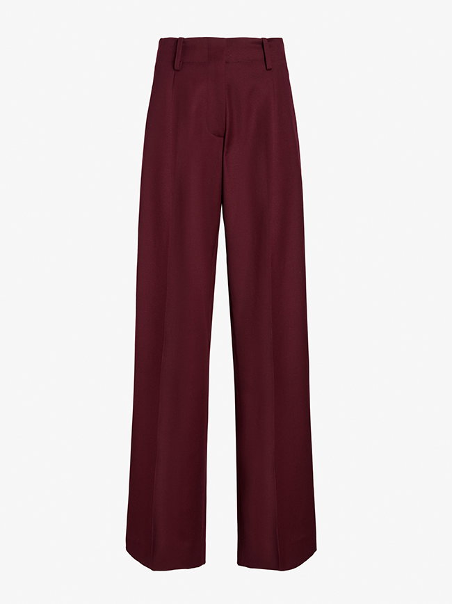 Halima Pant in Wool Gabardine in Oxblood