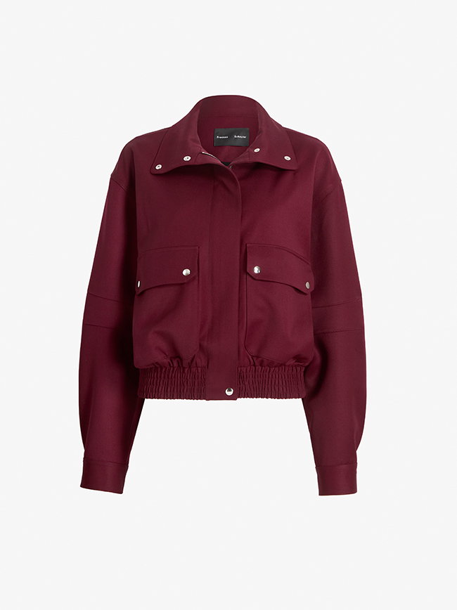 Aviva Jacket in Wool Gabardine in Oxblood