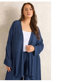 EVANS Curve Navy Blue Longline Cover-Up Cardigan