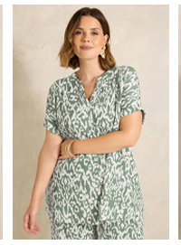 EVANS Curve Khaki Green Aztec Print Shirt
