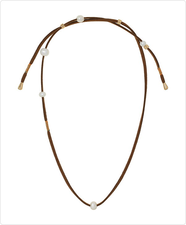 The Freshwater Pearl Leather Wrap Necklace