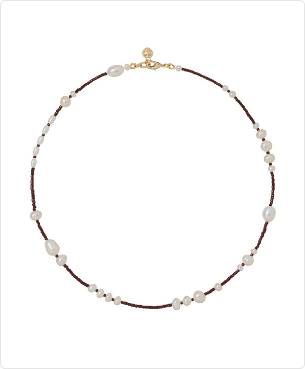 The Happy Pearl Necklace in Espresso