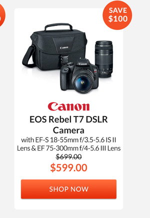 Canon EOS Rebel T7 DSLR Camera with EF-S 18-55mm f/3.5-5.6 IS II Lens and EF 75-300mm f/4-5.6 III Lens