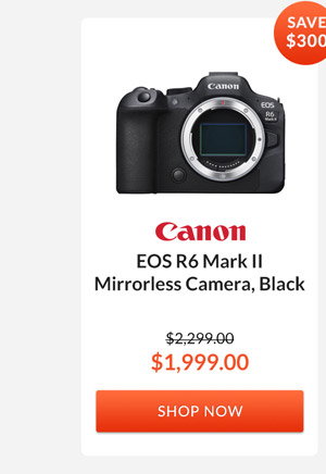 Canon EOS R6 Mark II Mirrorless Camera, Black