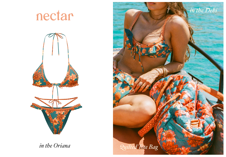 nectar 🌼 warm florals, rich teal, and artisan textile