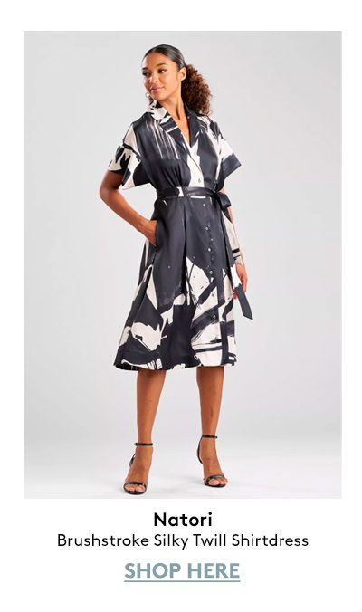 Brushstroke Silky Twill Shirtdress