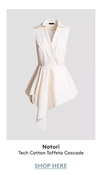 Tech Cotton Taffeta Cascade Peplum Shirt