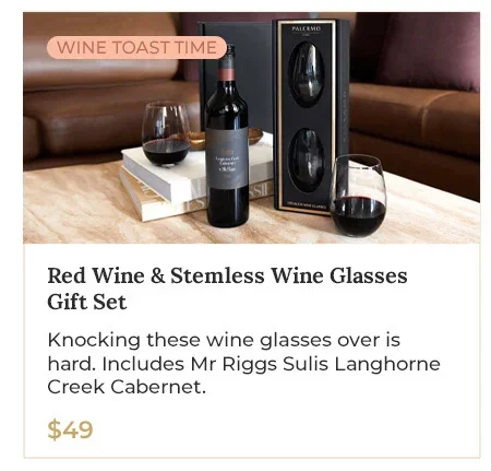 Red Wine & Stemless Wine Glasses Gift Set