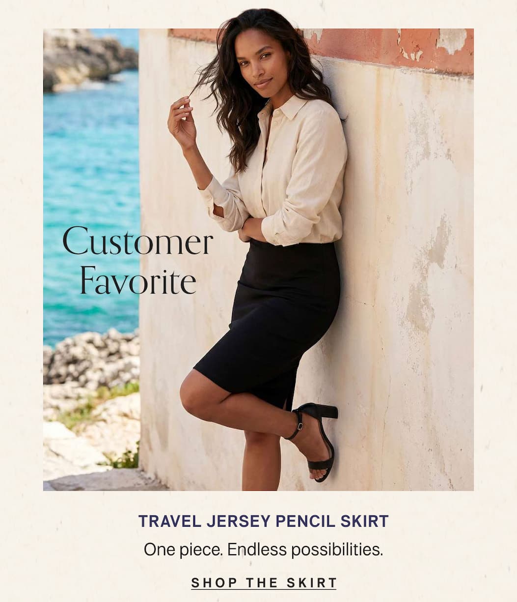Travel Jersey Pencil Skirt