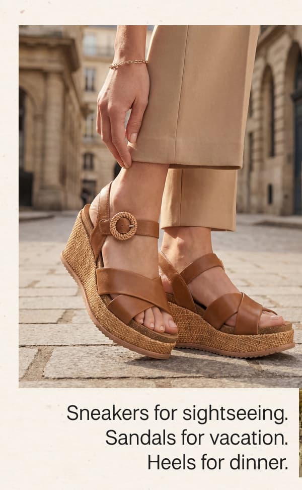 Sofft Dorathy Leather Raffia Wedge Sandals