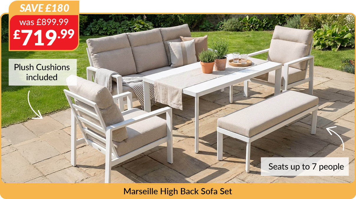 marseille high back sofa. Plush cushions included. Save £180 - was £899.99 now £719.99