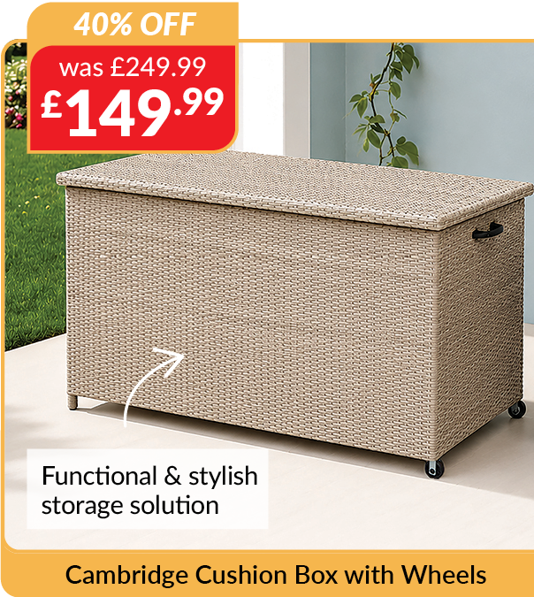 cambridge cushion box with wheels. Functional and stylish storage solution. 40% off - was £249.99 now £149.99