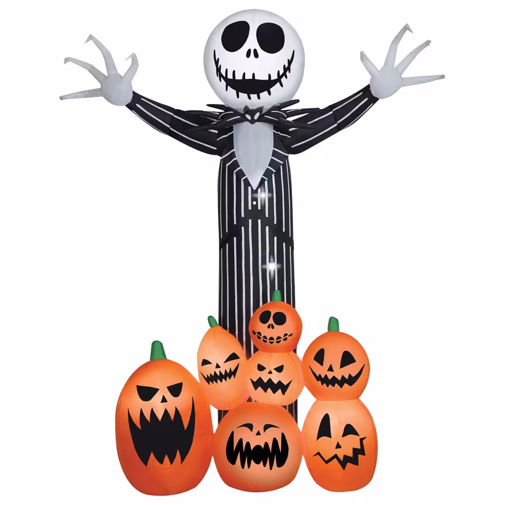 9 Ft. Airblown Inflatable Giant Animated Jack Skellington Halloween Yard Decoration