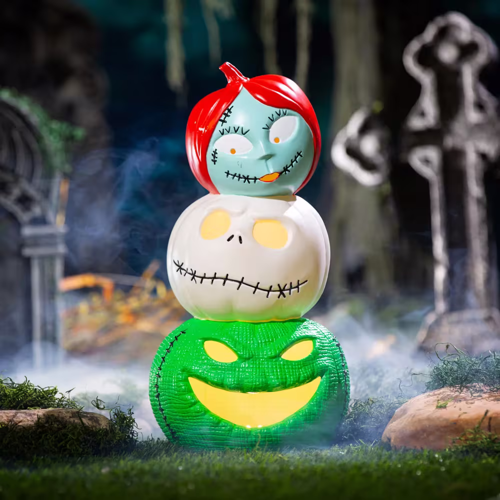 18 1/2" The Nightmare Before Christmas™ Light-Up Jack, Sally & Oogie Boogie Decoration