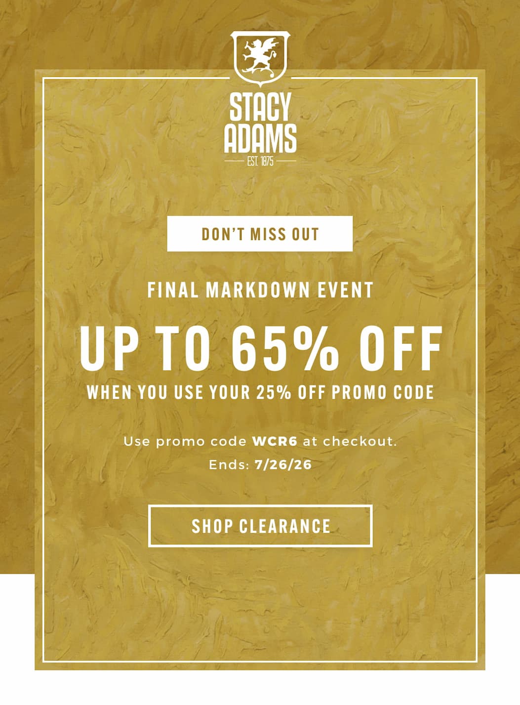 Up to 65% off when you use your 25% off promo code: WCR6. Display images to learn more.