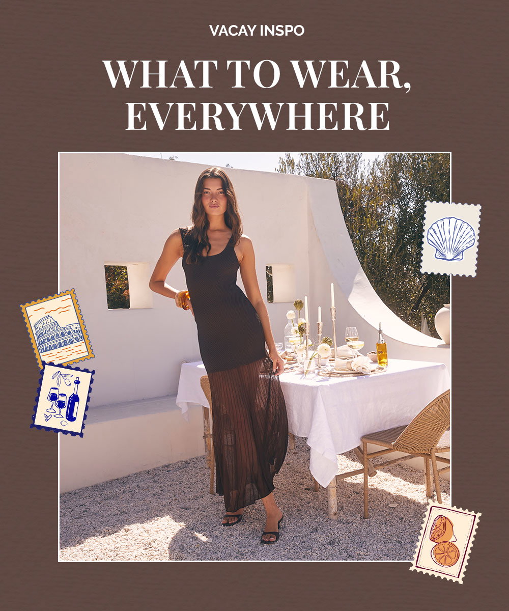 Text overlay "What to wear, everywhere" on image