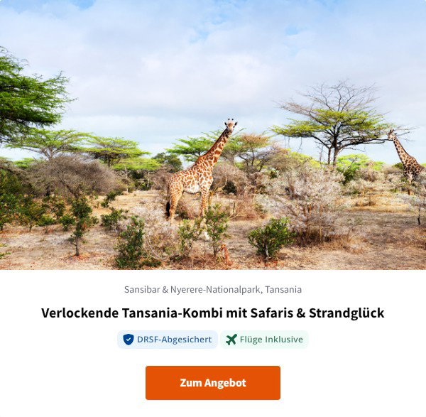 Verlockende Tansania-Kombi mit Safaris & Strandglück