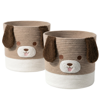 Mesa Animal Poly-Cotton Rope Storage Baskets, 2-pack