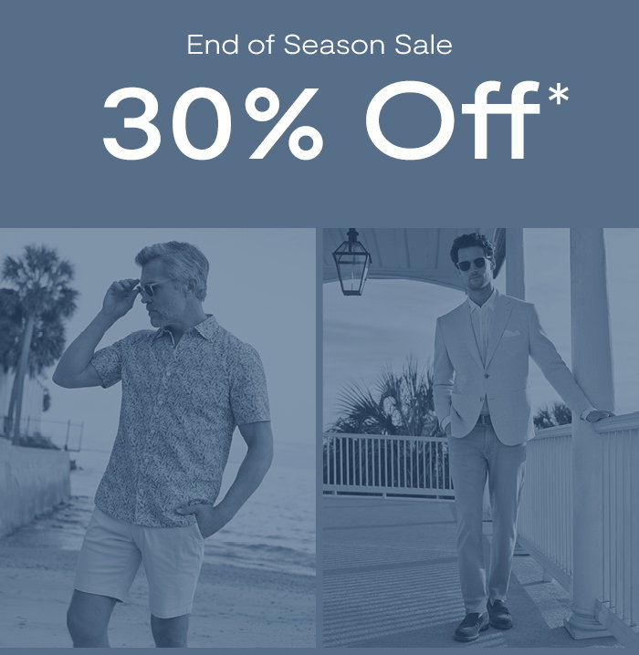 End of Season Sale: 30% Off Select Styles