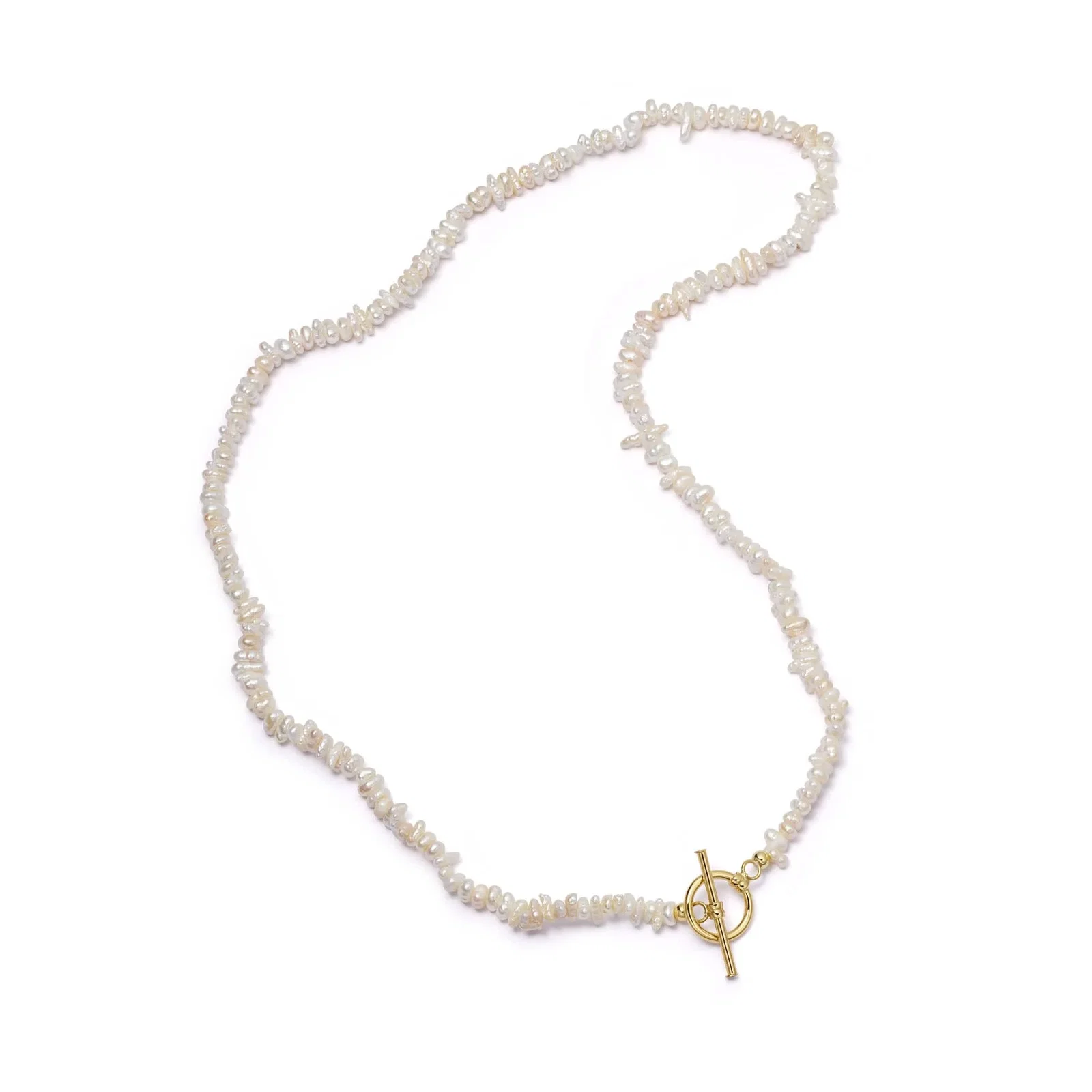 Image of Polly Beach Pearl T Bar Necklace