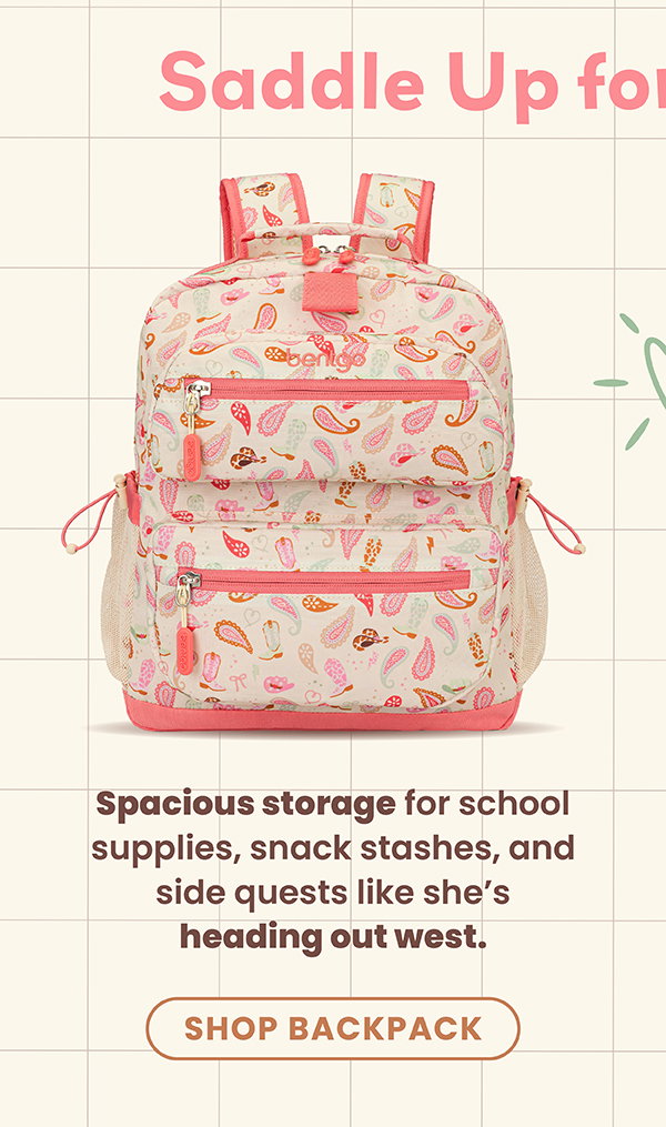 Saddle Up For School Days | Spacious Storage For School Supplies, Snack Stashes, And Side Quests Like She's Heading Out West - Shop Backpack