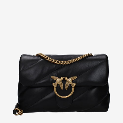 Pinko Crossbody Bags Women Leather Black/Gold