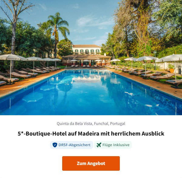 5*-Boutique-Hotel auf Madeira mit herrlichem Ausblick