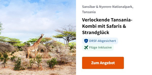 Verlockende Tansania-Kombi mit Safaris & Strandglück