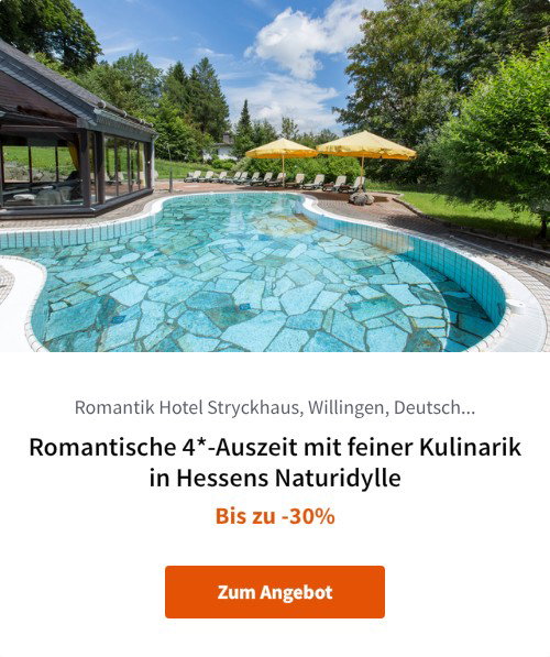 Romantische 4*-Auszeit mit feiner Kulinarik in Hessens Naturidylle
