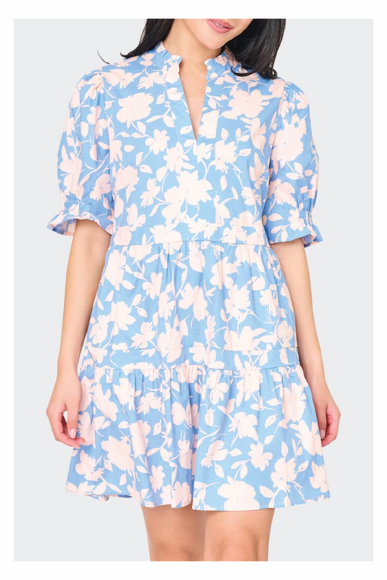 Puff Elbow Sleeve Decked Out Day Dress