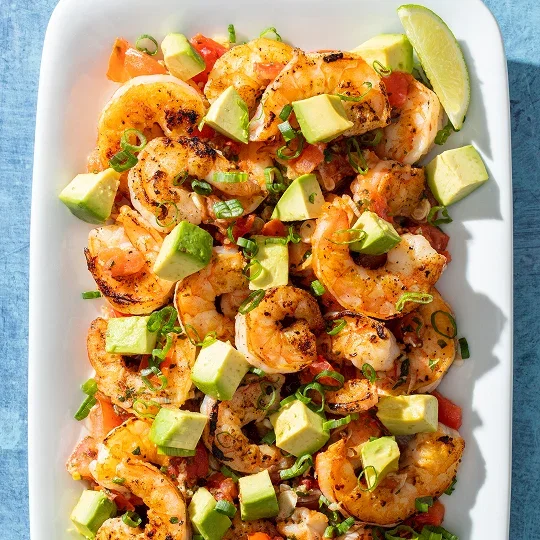 Seared Shrimp with Tomato, Lime, and Avocado
