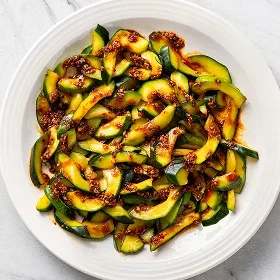 No-Cook Zucchini with Soy Sauce and Chili Crisp