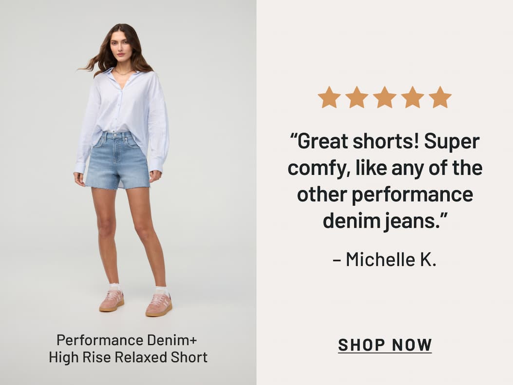 Performance Denim+ High Rise Relaxed Short