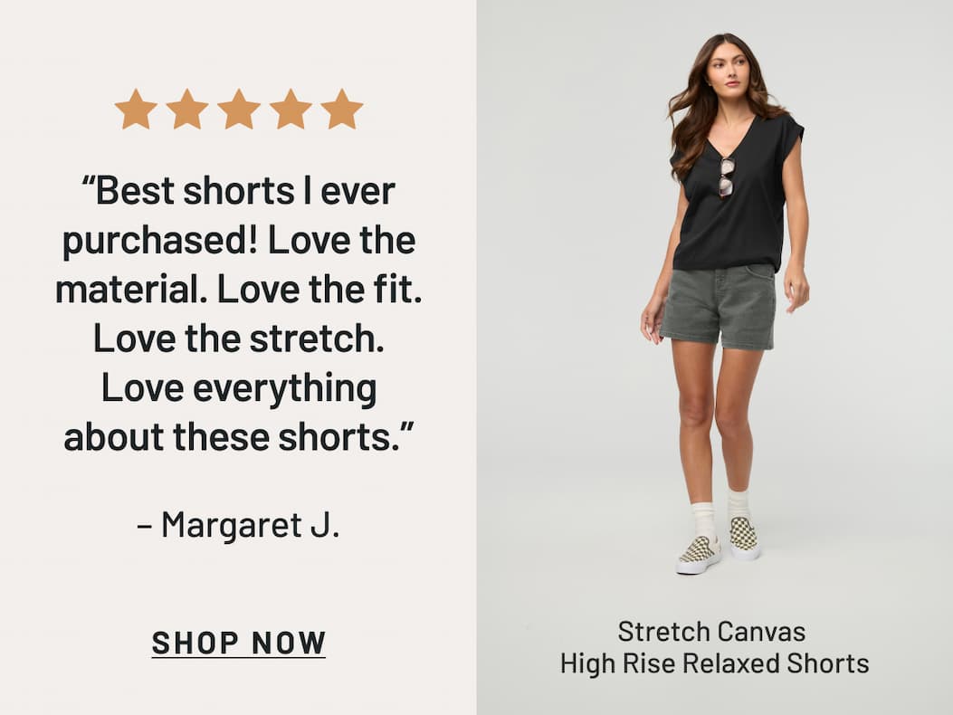 Stretch Canvas High Rise Relaxed Short