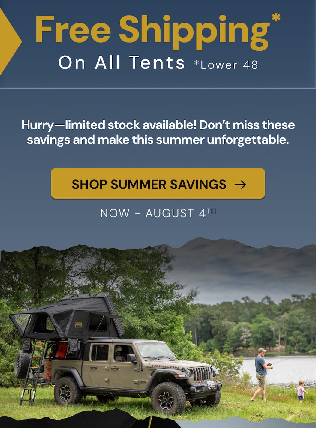 Free shipping on all tents