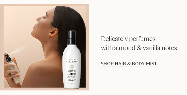 HAIR & BODY MIST DELICATELY PERFUMES WITH ALMOND & VANILLA NOTES