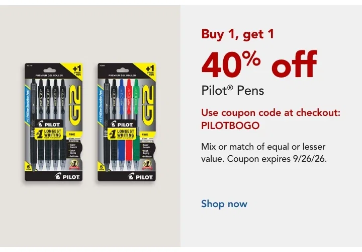 pilot b1g1 40% off